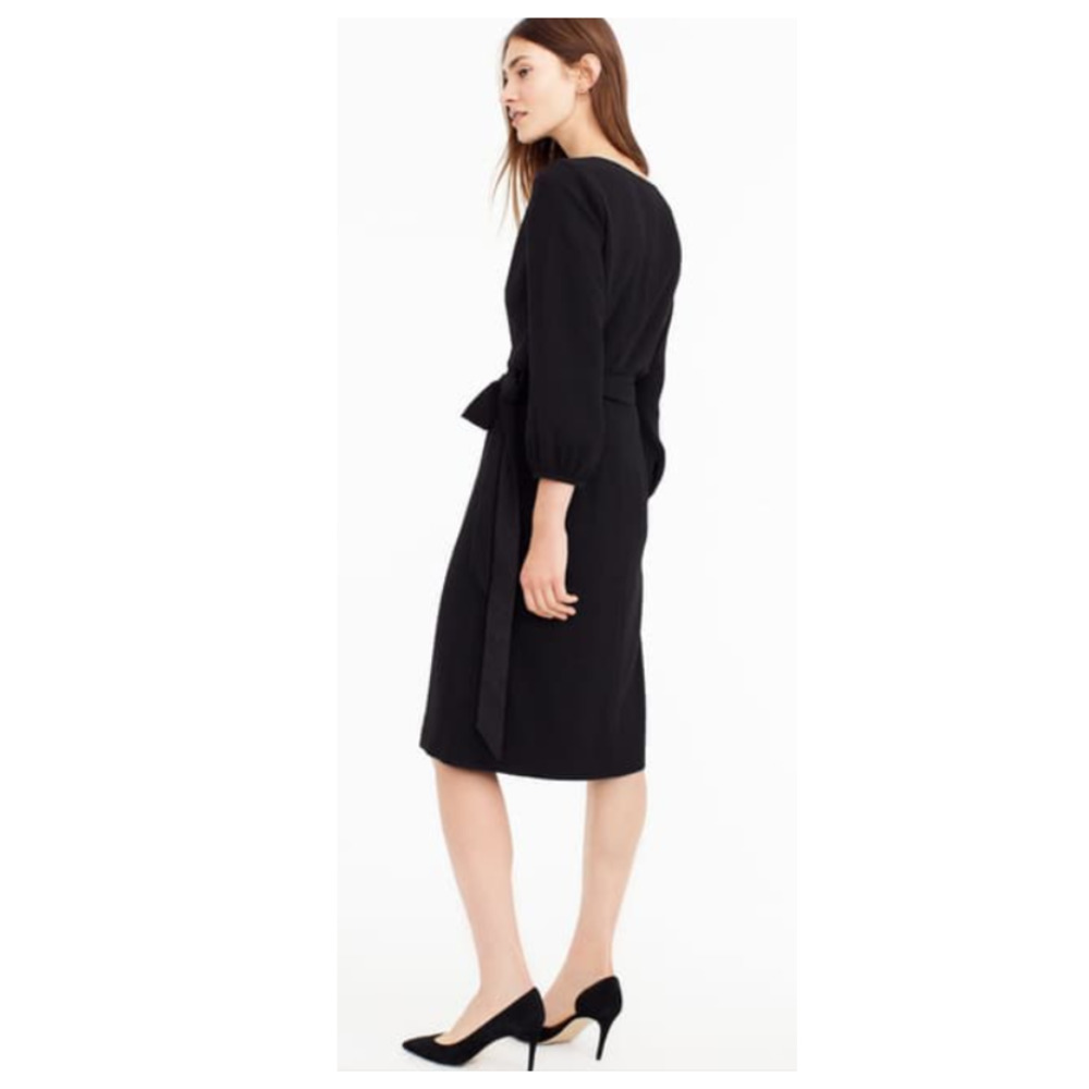 J. Crew | 365 Crepe Black Wrap Dress NWT - Picture 2 of 7